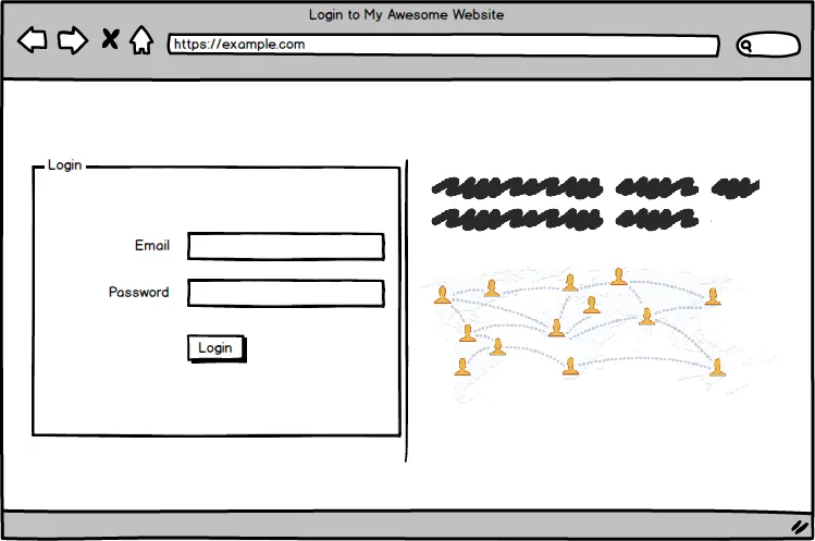 login form at left side