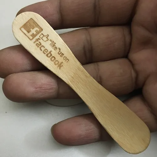 ice cream stick follow us on facebook