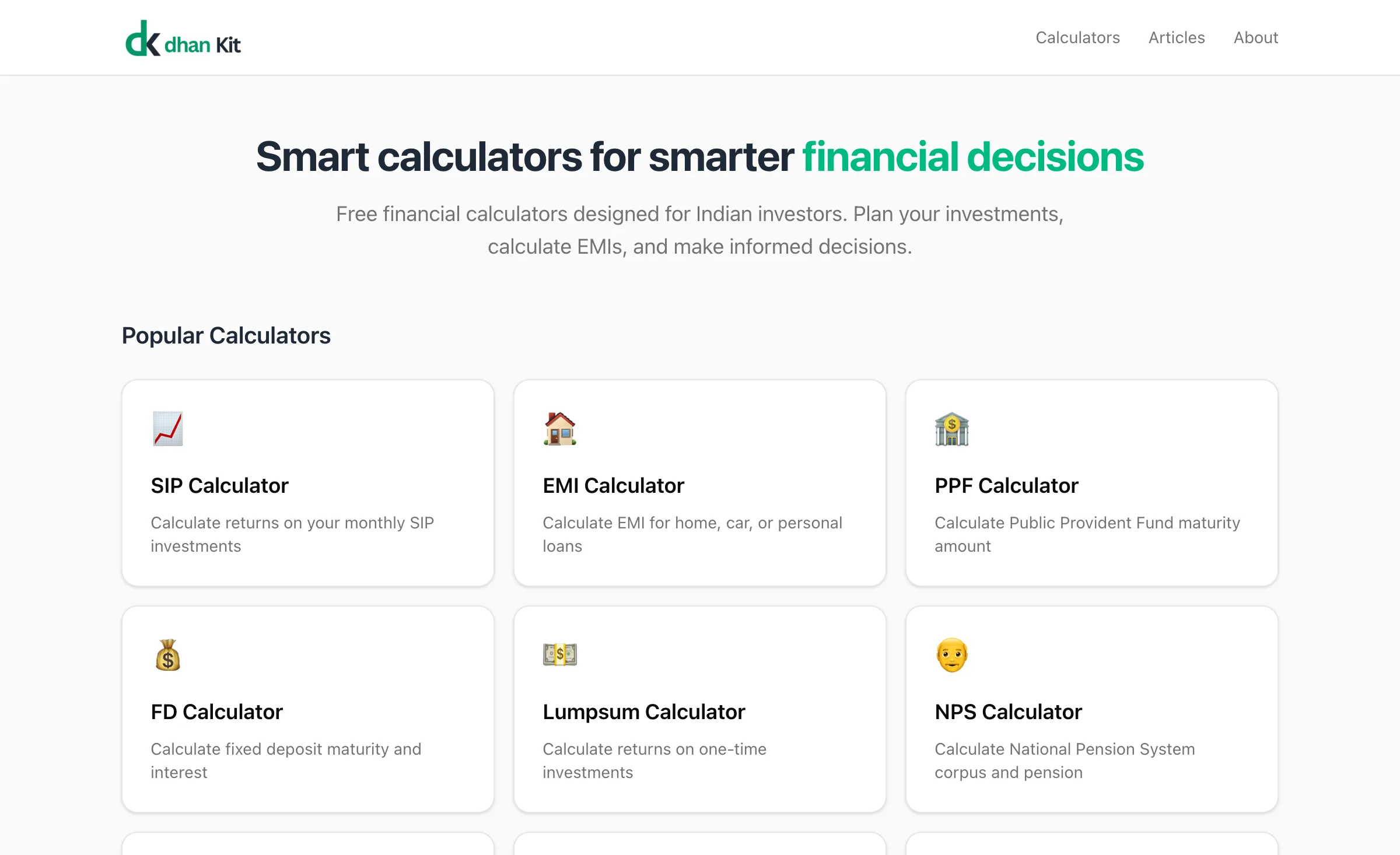 dhanKit - Financial Calculators