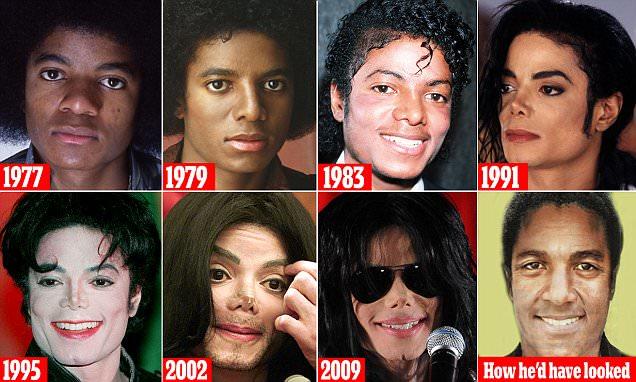 michael jackson face transformation over the years